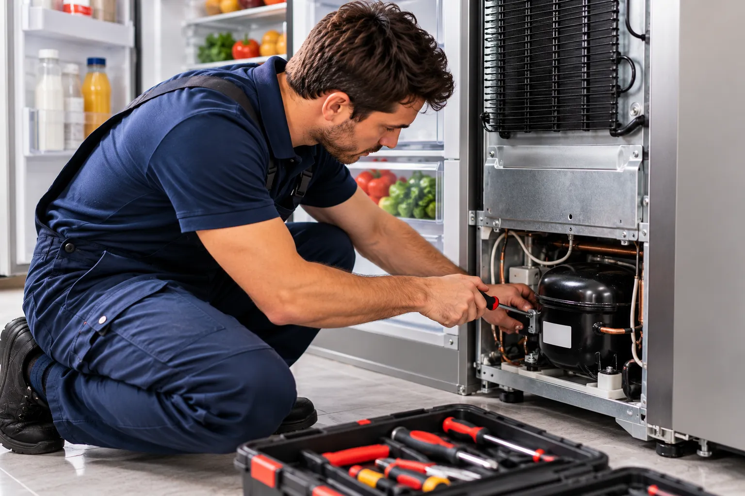 Reparación técnica de frigorífico en cocina